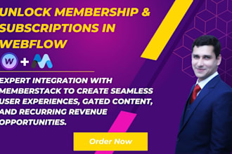 create webflow membership and subscription site with memberstack