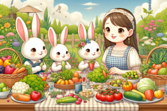special drawing children story book illustration with my style