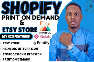 setup etsy print on demand, shopify printful, shopify printify, etsy pod