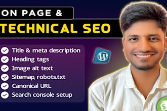 do onpage SEO and technical optimization for shopify wordpress wix squarespace