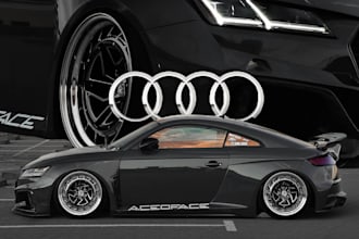 do hight quality posters, photo editing, social media design with cars