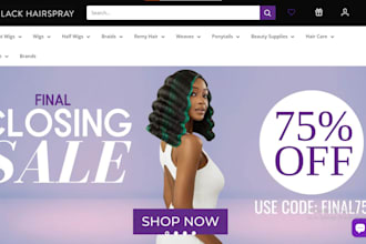design dynamic wig website weave shopify store hair extension ecommerce store