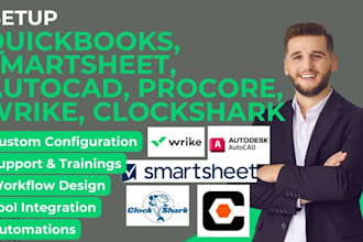 setup quickbooks enterpises monday smartsheet autocad procore wrike clockshark