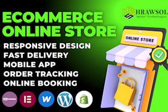 design and develop ecommerce online store website wordpress and webflow