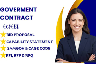 do contract research, write rfp, rfq, rfi, bid proposal for government contract