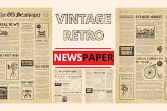 create vintage retro newspaper for any posters or flyer