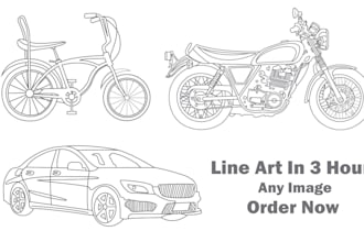 draw a vector line art any product outline drawing illustrations 12 hour