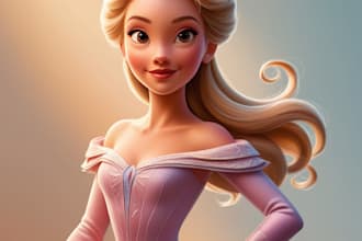 draw a portrait in semi realism disney cartoon style