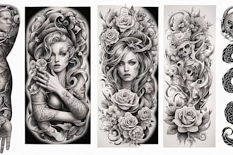 create attractive realism and full sleeve tattoo designs
