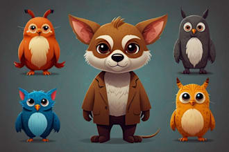 create animals cartoon character illustration design