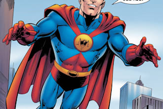 make concept art superhero character for comic style