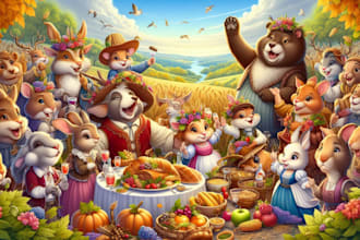 create children story book illustration and children story book illustration
