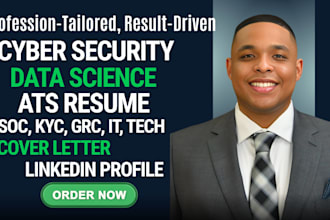 write ats cyber security, data science, IT auditor, grc, soc, kyc resume