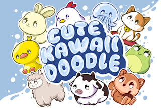 draw cute kawaii doodle character stickers illustrations
