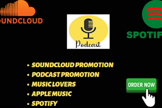 do soundcloud,spotify, podcast promotion grow monthly listeners with high engage