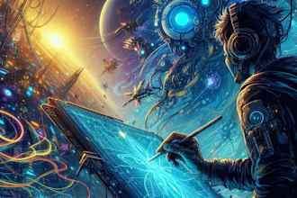 do a cyberpunk anime art
