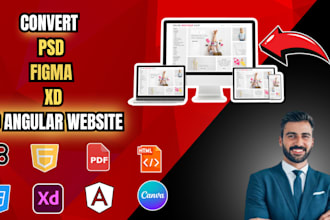 convert psd, figma, xd to angular website