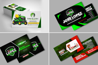 design modern lawn care, landscape business cards