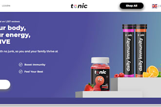 design supplement shopify store health and fitness website nutrition website