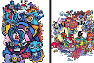 draw doodle art illustration doodle for any purposes