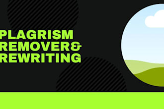 manually rewrite, paraphrase, remove plagarism in your document