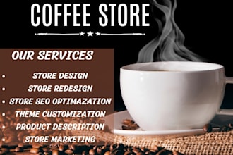 design 7 figure coffee shopify store coffe store coffe dropshipping coffee store