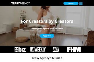 design onlyfans agency website, wix website, modeling, management website