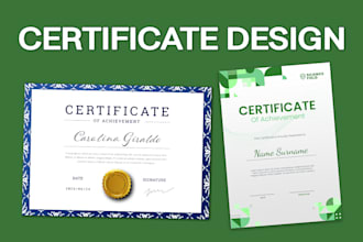 do certificate design, diploma, award, gift and custom