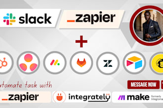 connect slack with hubspot mailchimp airtable zendesk asana using zapier or make