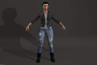 port 3d models file into ue5,dayz game realistic character, clean topology,rig3d