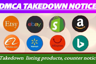 takedown copied products and reinstate suspended ebay,etsy,amazon,shopify store