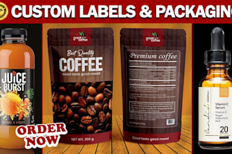 do professional label, packaging design for product branding in high quality