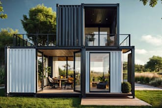 design container tiny houses, cafes, shops in revit, sketchup, and d5