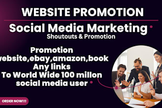 promote and advertise your website, business, amazon book and apps