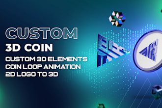 create custom 3d nft crypto coins from your logo, in glass, gold, silver, etc