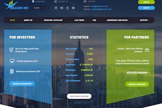 create a complete investment website for you