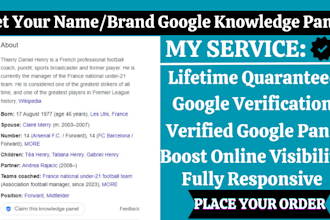 erect google knowledgepanel for personal, individual or company