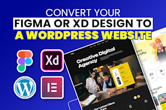 convert xd or figma to wordpress website using elementor