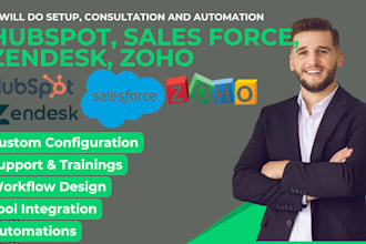 setup hubspot salesforce zendesk zoho  consultation and automation