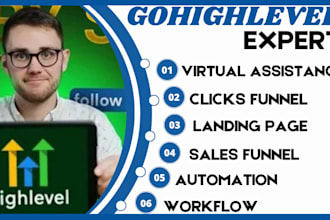 gohighlevel expert virtual assistance workflow click funnel klaviyo getresponse