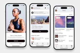 develop fitness app, yoga meditation app workout app relaxation for IOS and apk