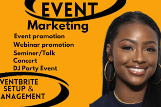 do targeted event promotion, eventbrite, webinar, concerts to increase attendees