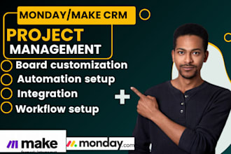 setup monday crm make auotmation project management integration