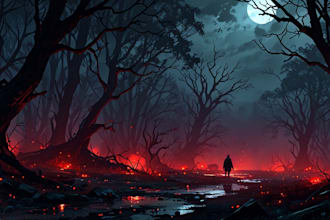 do mystical horror dark environment concept art or landscape