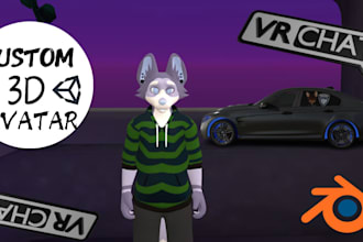design custom 3d model, vtuber, vrchat avatar, vrchat model