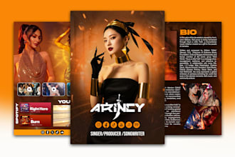 design media kit, press kit, one sheet, flyer, epk
