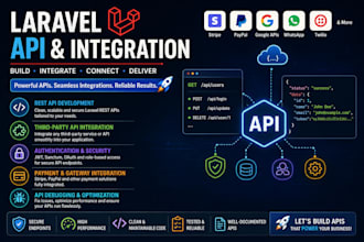 develop and integrate rest apis in laravel PHP