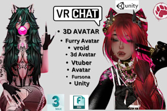 3d model custom vrchat avatar 3d anime vtuber furry avatar vr vrc character nsfw