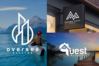 design modern real estate, property and realtor logo design