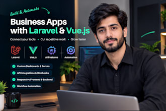 build laravel vue js web apps with ai integration and automation